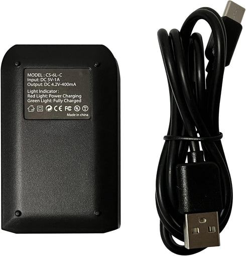 Digital Camera Battery Charger for 3.7V 700mAh NP-6L Lithium Battery, Rechargeable NP-6L Battery Charger