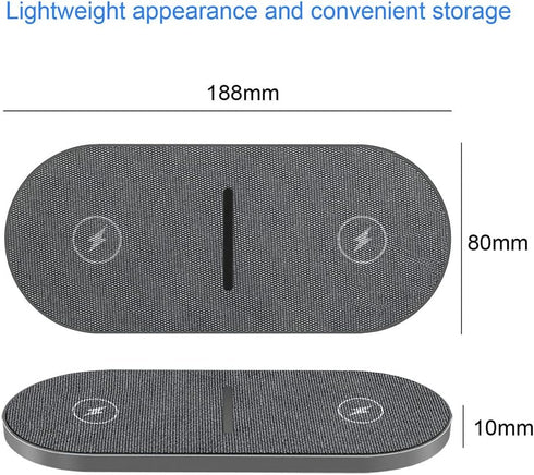 Dual 20W Wireless Charger for Multiple Devices, 40W Fast Wireless Charging Pad for Apple iPhone, AirPods, Samsung Galaxy