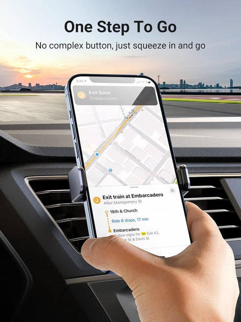 UGREEN Car Vent Phone Mount Air Vent Clip Holder Cell Phone Car Mount Phone Holder Compatible with iPhone 15 14 13 12 Pro Max Mini Plus, iPhone 11 SE XS XR 8 7 6 6S Smartphone