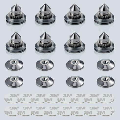 Speaker Spikes Floor Protectors 4pcs - Adjustable Shockproof Isolation Stand Feet for HiFi Amplifier, Subwoofer