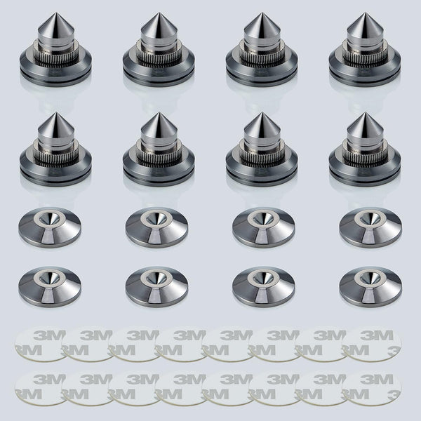 Speaker Spikes Floor Protectors 4pcs - Adjustable Shockproof Isolation Stand Feet for HiFi Amplifier, Subwoofer