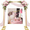 8.2FT Square Backdrop Stand Heavy Duty, Gold Metal Wedding Arch Frame Adjustable,