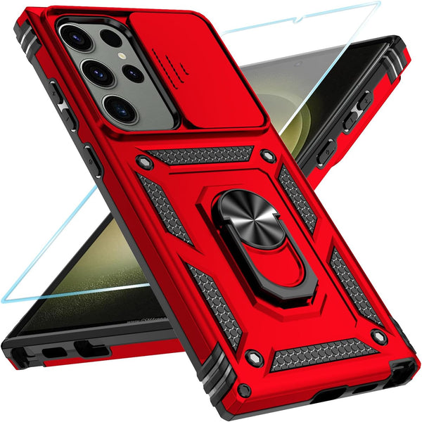 SunStory Military-Grade Protective Phone Case for Samsung Galaxy S23 Ultra, with HD Screen Protector, Kickstand & Slide