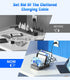 CREATIVE DESIGN 50W Charging Station, 6 Port Multiple USB Charger Station with 6 Cables for iPhone, iPad, Kindle, and