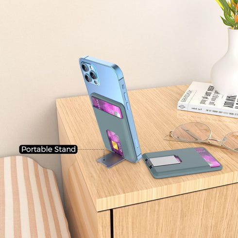 BIAJIYA Card Holder for Back of Phone, MagSafe Magnetic Silicone Wallet Compatible with iPhone 16/15/14/13/12/12 Pro/12