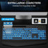 SABLUTE Large Print Backlit Computer Keyboards, Wired USB with 7-Color Backlit, Wrist Rest for Easy Typing