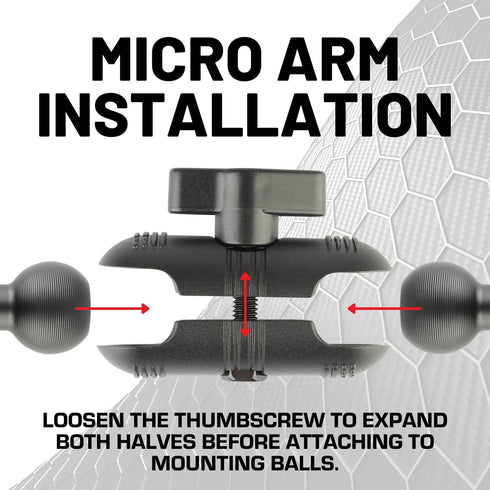 Bulletpoint 2.6" Aluminum Mounting Arm with Dual 20mm Socket Connector Ends for 20mm Ball Mounts