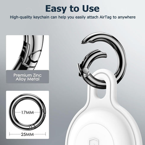 4 Pack Airtag Holder, IPX8 Waterproof Silicone Airtag Keychain for Apple Airtag, Protective Anti-Scratch Airtag Case
