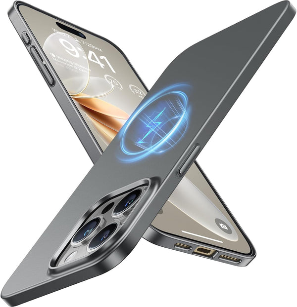 TORRAS Magnetic Slim-Fit Case for iPhone 15 Pro Max, Ultra-Thin, Compatible with MagSafe, Lightweight Anti-Scratch