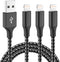 iPhone Charger 3pack, 10FT Apple MFi Certified Long Lightning Cable, Fast Charging USB Cable