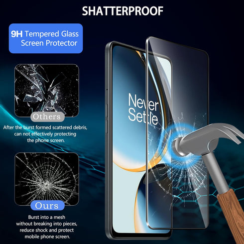 Screen Protector for OnePlus Nord N30 5G, 9H Hardness Tempered Glass Film, Anti-Scratch, Bubble Free, Case Friendly (2