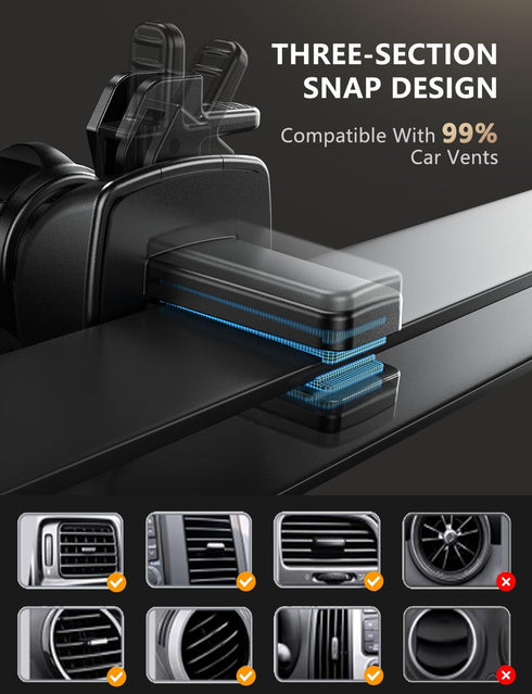 Wireless Car Charger 15W Fast Charging Auto Clamping Cell Phone Holder Mount Vent for iPhone 15 14 13 12 Mini Pro Max