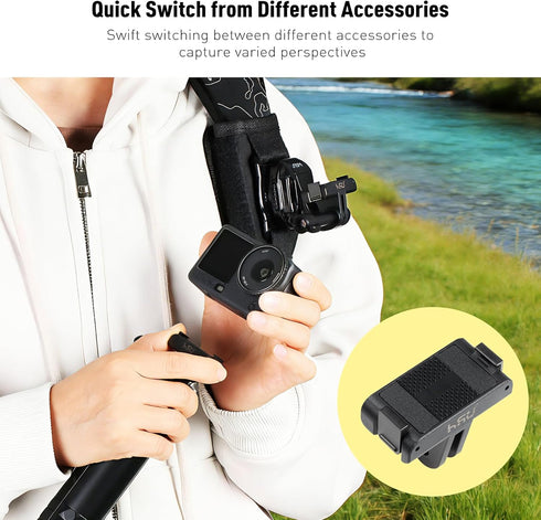 HSU 6/Osmo (2 Pack) Magnetic Latch Mount for DJI Osmo Action Nano, Quick Release Mount Tripod Connector Port