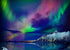 BELECO 5x3ft Fabric Gorgeous Northern Lights Backdrop Norway Aurora Borealis Alaska Snow-Capped Mountains and Sea View