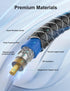 2RCA 2RCA 2RCA Theater(12Ft/4M,Silver) EMK Extension Cable, Male to Female Extension Cord, Gold Plated Heavy Duty