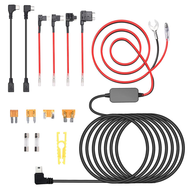MONDGE 3-in-1 Hard Wire Kit USB-C & Micro/Mini USB Hardwire Kit for Dash