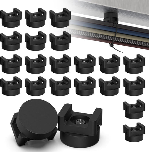 20 Pack Magnetic Cable Zip Tie Base, Scratch-Proof Magnet Zip Tie Mount