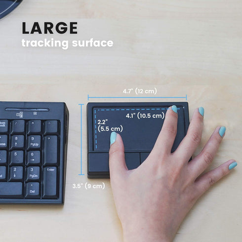 Perixx PERIPAD-704 Wireless Touchpad, Portable Track Pad for Desktop and Laptop, Large Size, Black