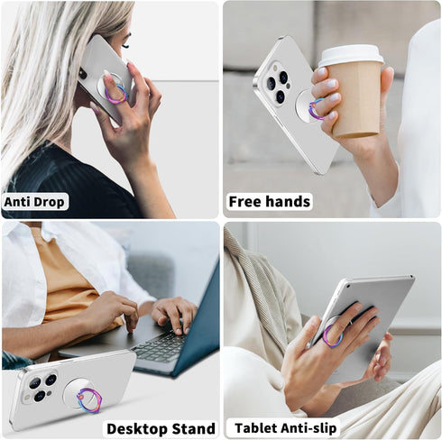 Transparent Clear Phone Ring Grips Holder, Finger Ring Stand for Cell Phone Tablet Case Accessories, Round (1PCS