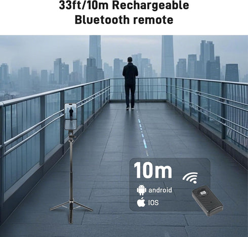 WOVTE 52" 16/15/14/13/12 Magnetic Selfie Stick Tripod, Tripod for iPhone with Rechargeable Remote, Portable Selfie