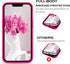 DOMAVER iPhone 13 Case - Hot Pink Silicone Soft Gel with Microfiber Lining for Cushion Protection.