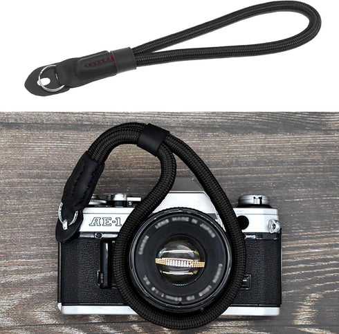 Soft Cotton Core Anti-Scratch Wrist Strap for DSLR Cameras - Comfortable & Stylish (Black)