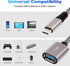 USB-C to USB 3.1 Adapter (2 Pack), Nylon Braided Type-C OTG Cable USB C Male to USB A 3.0 Female Connector for iPhone