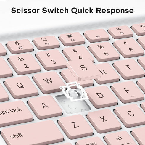 Emetok Wireless Keyboard for Tablet, iPad, iOS, Android, Windows, Rechargeable Mini Bluetooth Keyboard, Portable Size