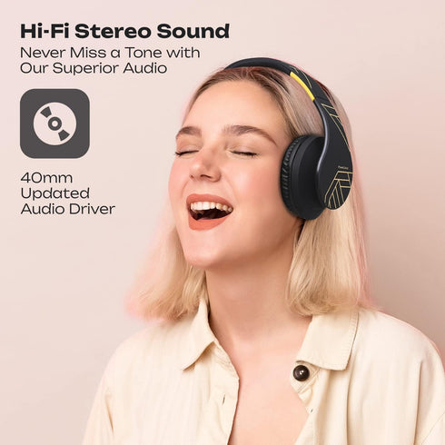 PowerLocus Bluetooth Over-Ear Headphones, Wireless and Wired Headsets with Built-in Mic, Foldable, Micro SD/TF, FM for