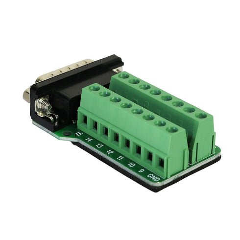 TwinkleBay DB15 Breakout Connector - 15 Pin Male Connector with Nut
