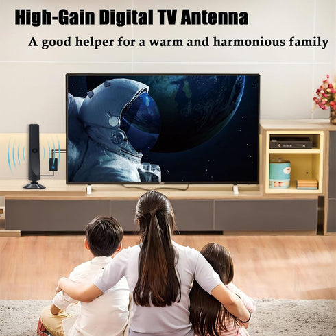 Generic 4K,1080P (1Pc) TV Antenna, HD Digital Antenna/Signal Booster with Crisp HDTV Display Remote, Indoor Wave Beam