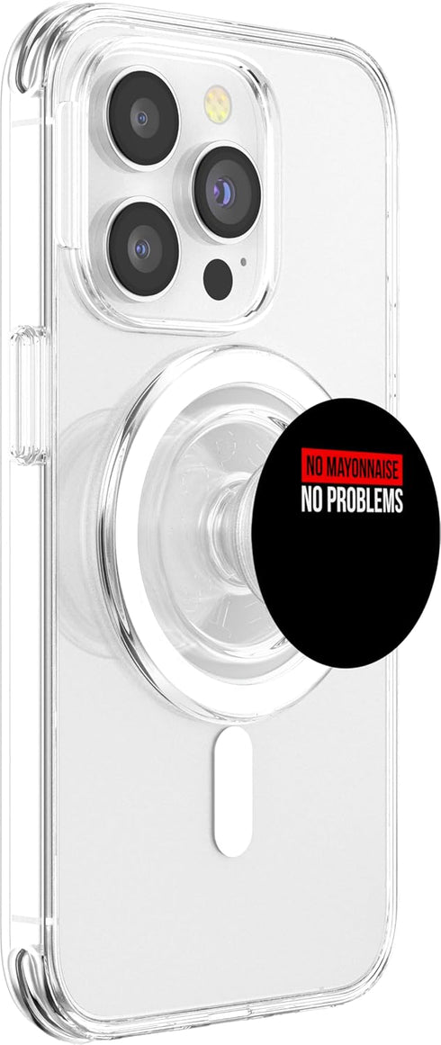 Funny Anti Mayonnaise Design Idea No Mayonnaise No Problems Mayonnaise Hater PopSockets MagSafe PopGrip for iPhone
