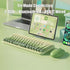 Typewriter Keyboard Wireless 2.4GHz/Bluetooth/USB-C, Rechargeable Membrane Gaming Keyboard, Matcha Green