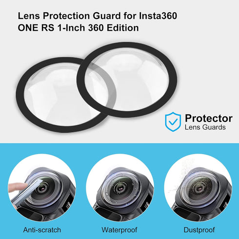 PULUZ Dual Lens Guard for Insta360 ONE RS 1-Inch 360 Edition, PC Sticky Lens Protection Accessories