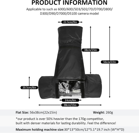 Fizentia Professional Waterproof Camera Rain Cover,Universal DSLR Camera Protector for Outdoor Photography