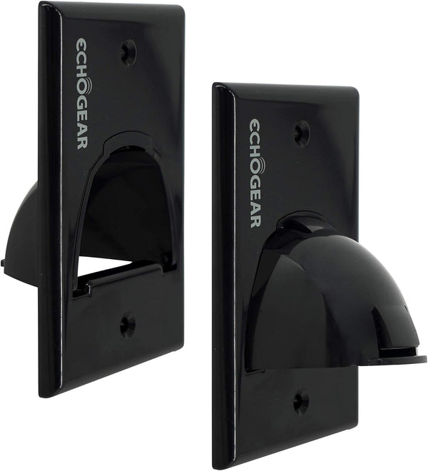 ECHOGEAR Black in Wall Cable Hider - Single Gang Pass Through, Manage & Conceal 8 Low Voltage Cords