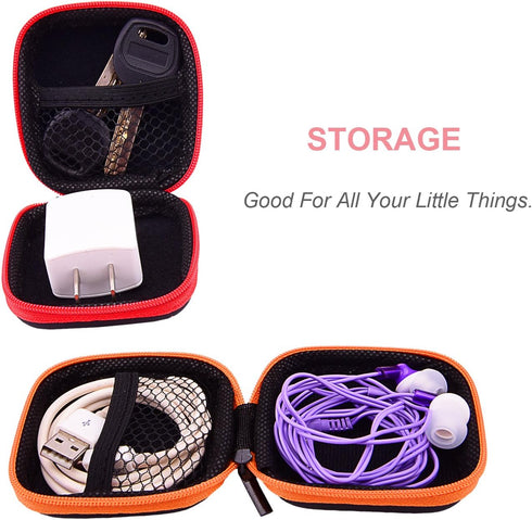 5 Pieces Mini Storage Carrying Pouch Bag for Ear Bud Earphone Headset Headphones
