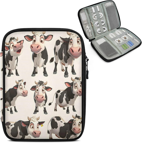 Milk Cow Travel Cable Organizer Pouch Electronic Cord Storage Bag Tech Accessories