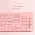 Rii Wireless Keyboard and Mouse Combo, Standard Office PC Keyboard with Optical Wireless Mice in Pink