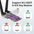 PCIE X1 to M.2/NGFF (A+E Key) WiFi Bluetooth Wireless Module Adapter Card with Dual-Band 2.4&5G, 2X 5dBi Antenna