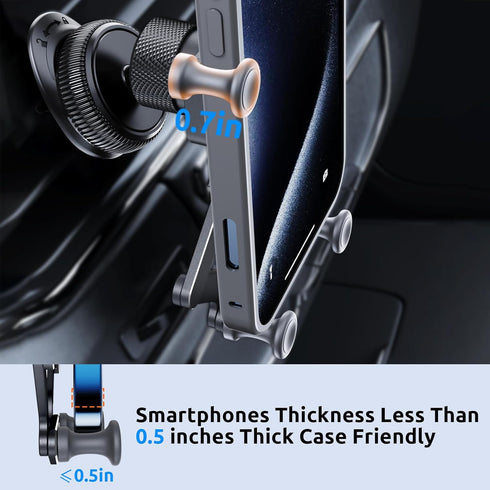 ELOHEI Cell Phone Car Holder, Upgraded Aluminum Alloy Car Holder for iPhone 15 Pro Max, 2023 Best Gravity Car Vent Phone Mount, Air Vent Phone Holder for iPhone & Android All Phones(Black)