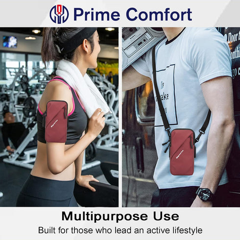 Prime Comfort (6.7 Inches, Cell Phone Holder, Small Crossbody Shoulder Holsters Bag with Arm Band, Fits iPhone