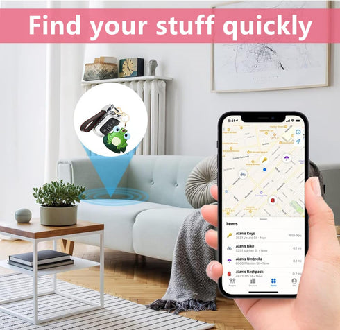 Leather Keychain Holder Case Compatible with Apple AirTag, Cute Protective Cover with Keychain Ring, Anti-Scratch