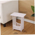 Jualyue 12.6x8.7x15.8 Inch Small Bedside Table, PVC Small Bedside Cabinet, Decorative White Bed Side Table for Bedroom