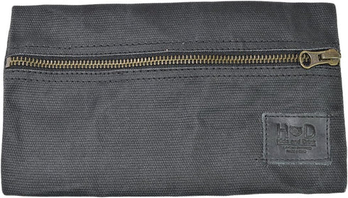 Hide & Drink All Purpose Utility & Charger Case for MacBook, iPad & Laptop, Handmade from Waxed Canvas (Charcoal Black)