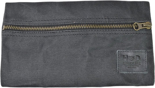 Hide & Drink All Purpose Utility & Charger Case for MacBook, iPad & Laptop, Handmade from Waxed Canvas (Charcoal Black)