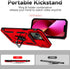 SunStory iPhone 13/14 Case (Red) - Military-Grade, HD Screen Protector, Slide Camera Cover & Kickstand.
