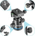 NEEWER 36MM Tripod Ball Head 360° Panoramic Metal with Quick Release Plate, Max Load 17.6lb/8kg, Blue