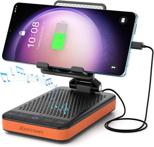 JTEMAN Bluetooth Speaker Phone Stand with Charging Function,Portable Foldable Slim Stand,Birthday Gifts