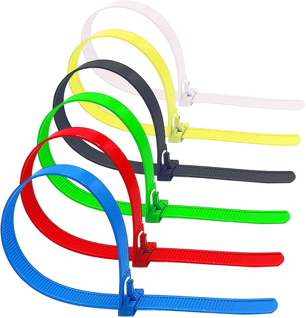 100 Pcs 12 Inch Color Reusable Zip Ties, Heavy Duty Self-Locking Nylon Cable Ties for Garden and Home